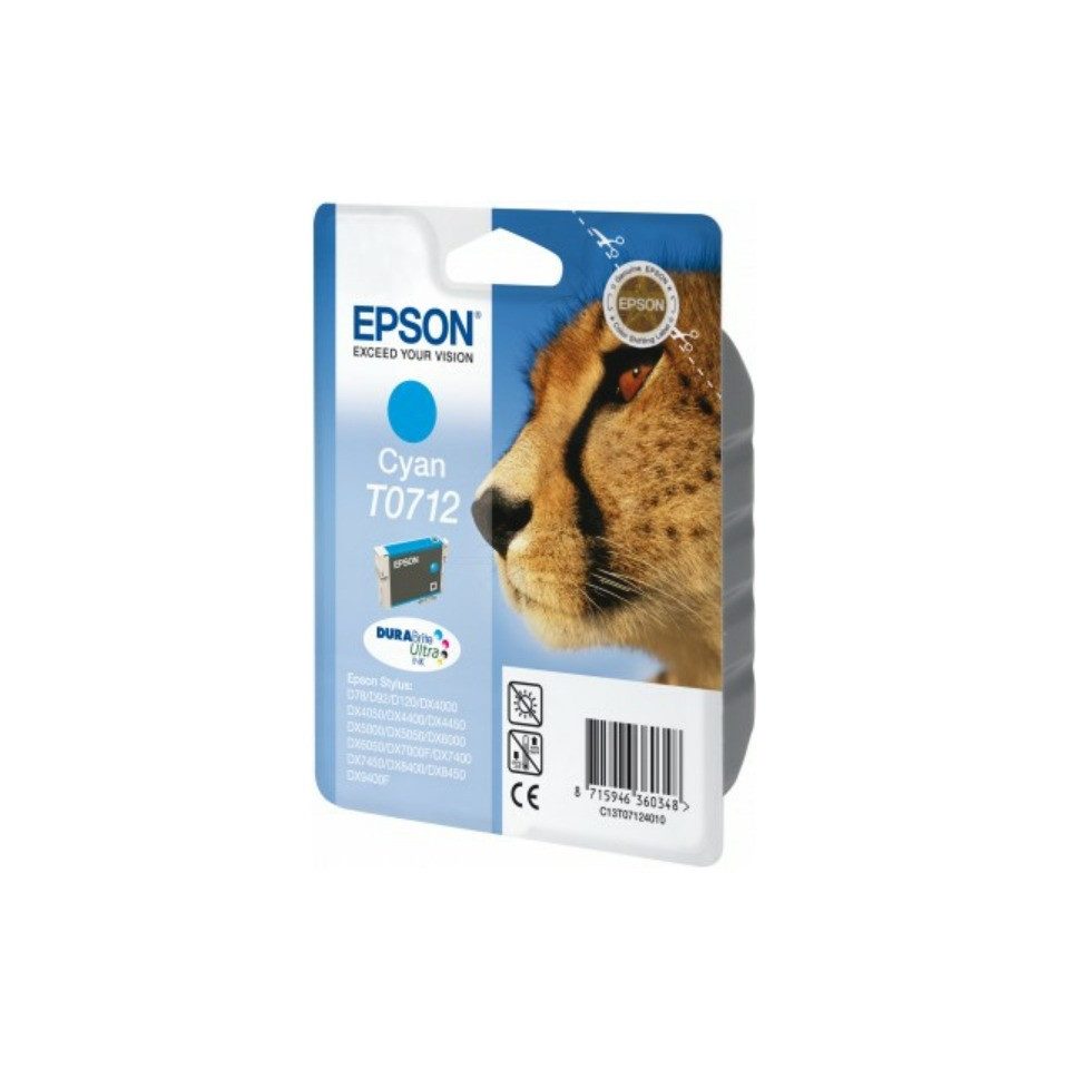Epson T0712 / C13T07124012 Tintenpatrone (1-tlg., Tintenpatrone cyan cyan 345 Seiten)