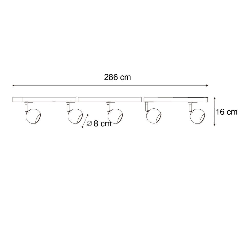 Qazqa Schienensystem-Sets Iconic gissi, ohne Leuchtmittel, Warmweiß, QAZQA Schienen­leuchte, gu10, gold, Stahl, Modern