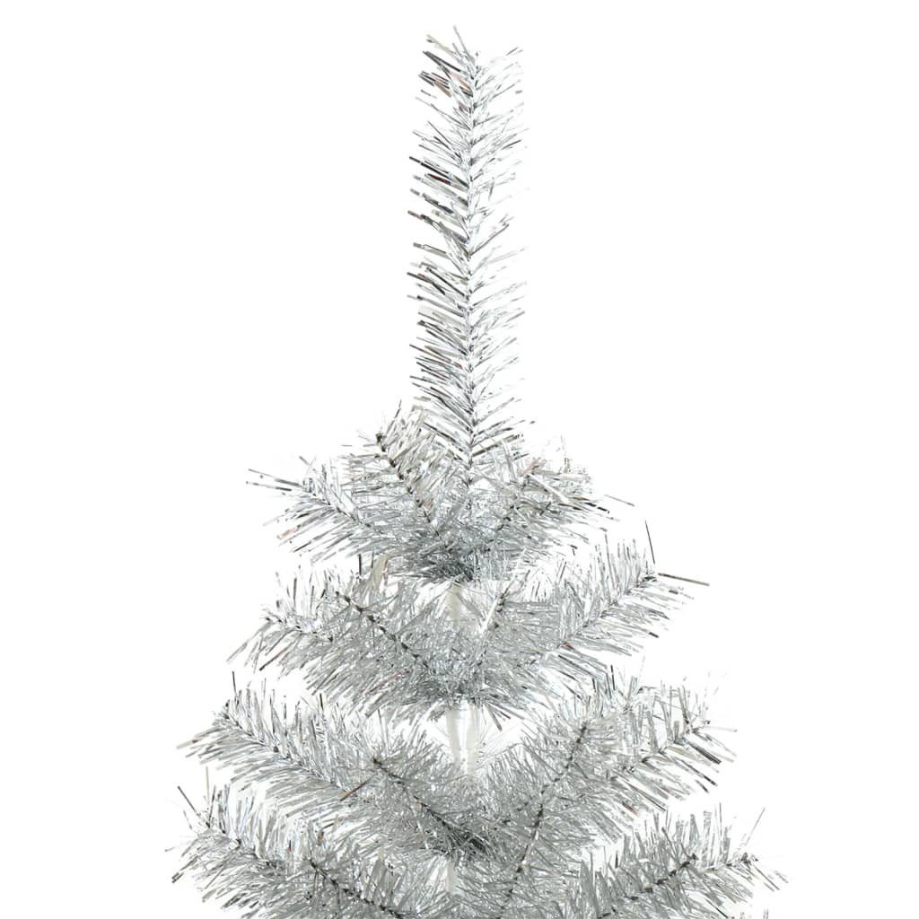 vidaXL Künstlicher Weihnachtsbaum mit PET Silber cm Künstlicher Ständer 150 Weihnachtsbaum