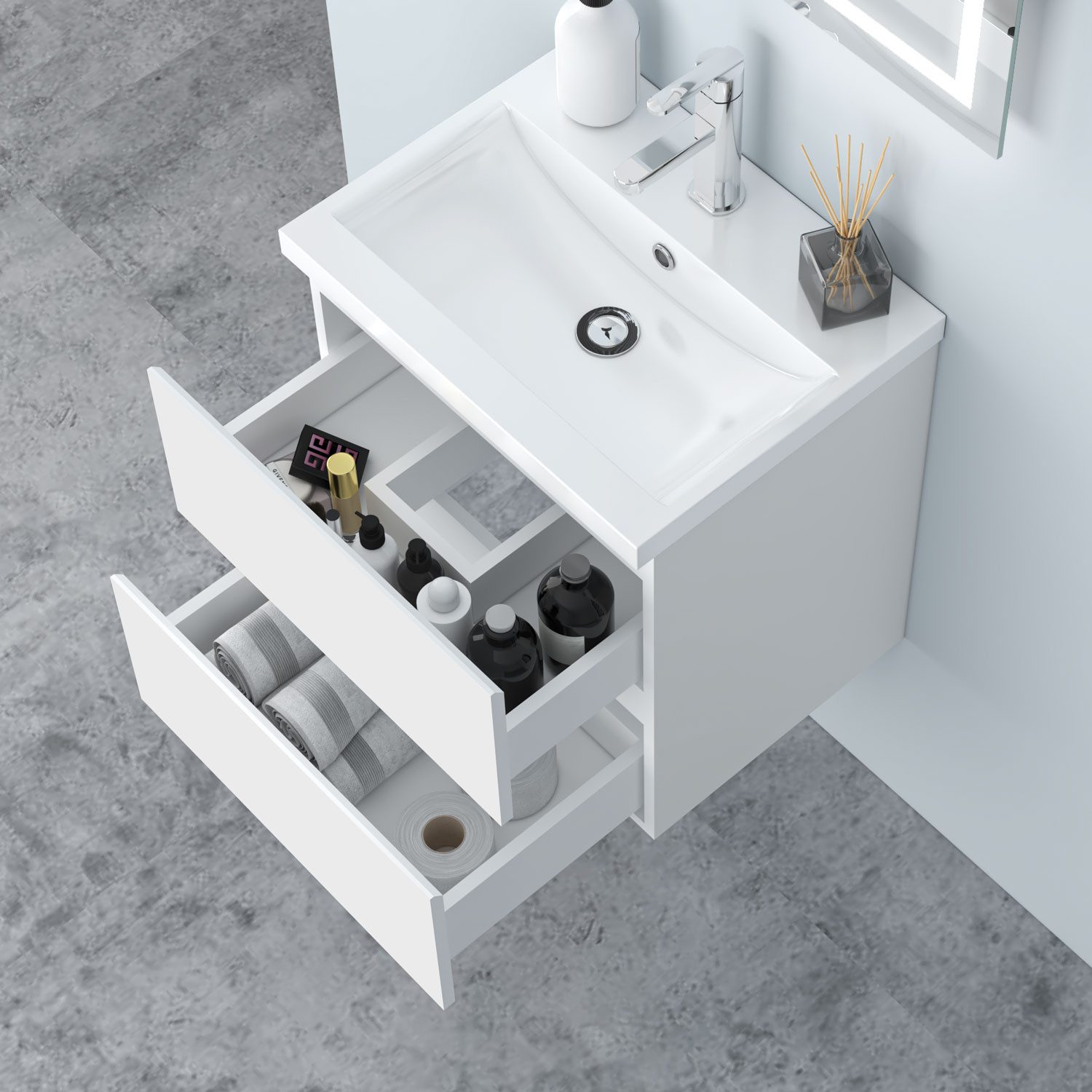 duschspa Waschtisch Waschbecken mit Unterschrank Badschrank Waschplatz Badm günstig online kaufen