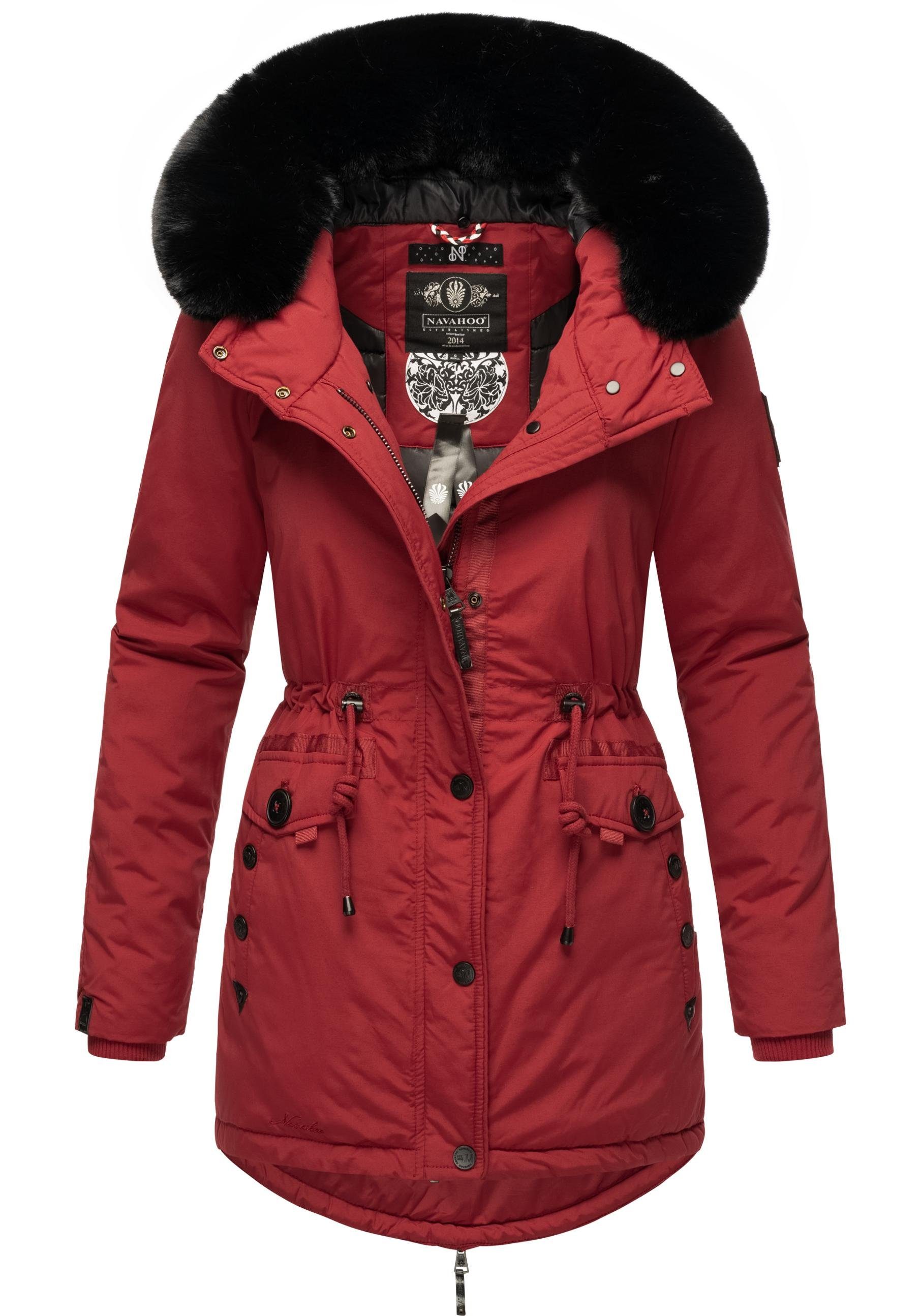 Navahoo Wintermantel Sweety Deluxe modischer Winterparka mit großer doppelter Kapuze