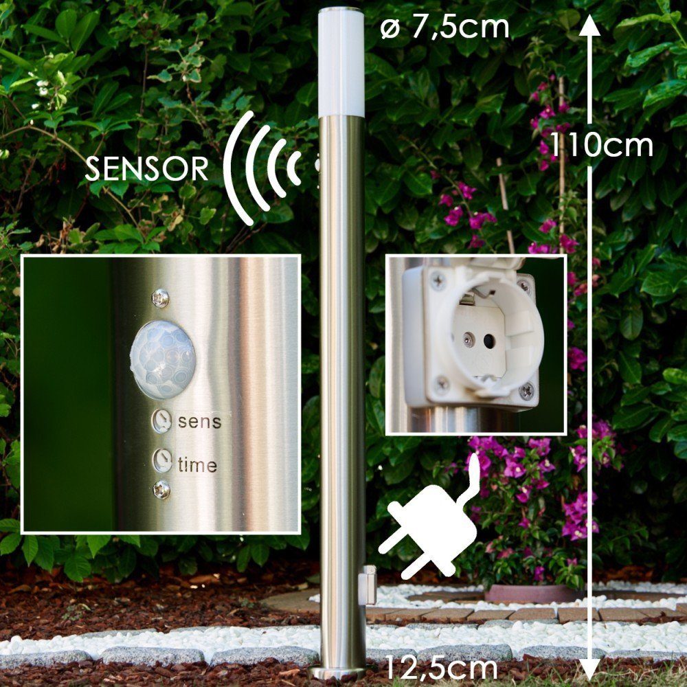 hofstein AußenStehlampe »»Zogno« Außenleuchte mit Bewegungsmelder u