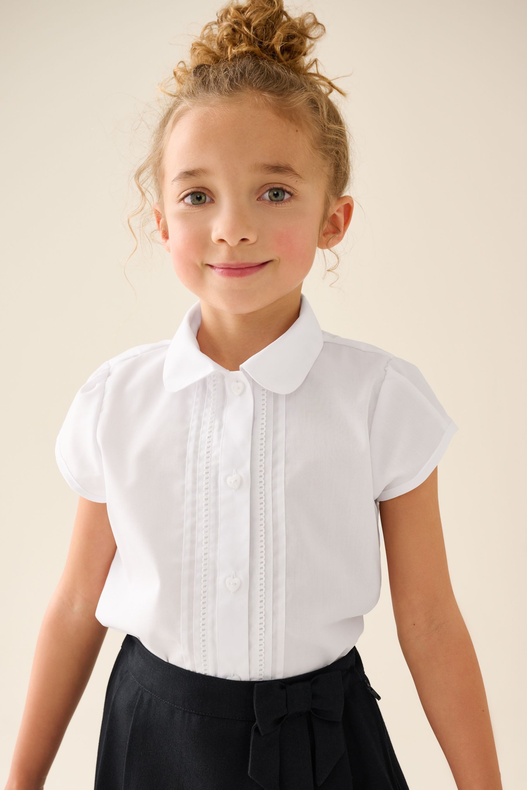 Next Langarmbluse Bluse mit Puffärmeln und Spitzendetails (1-tlg)