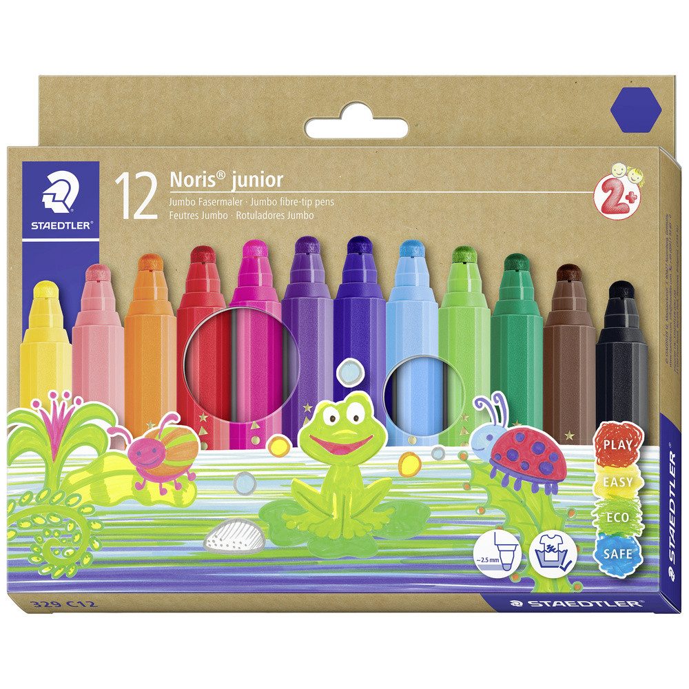 Faserstift Staedtler Fasermaler Noris 329 C12 farbig sortiert 12 St.