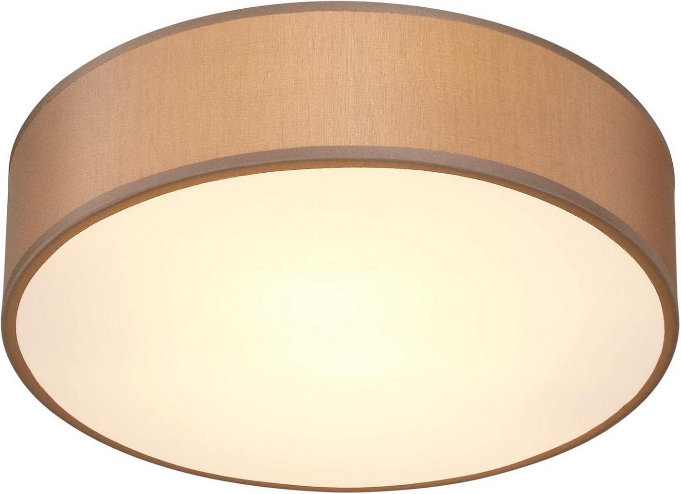 monzana Deckenleuchte Deckenleuchte, Innenbeleuchtung, Deckenlampe Stoff Taupe 38 cm Modern E27 Rund 2 Flammig Deckenleuchte