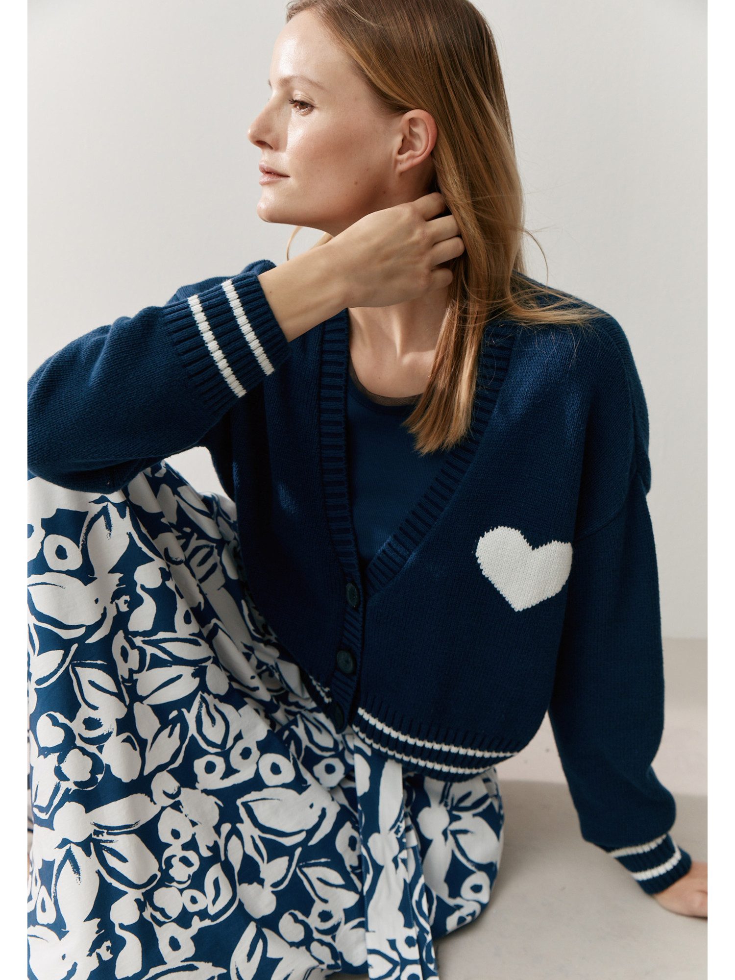 MORE&MORE Strickjacke kurze Langarm-Strickjacke