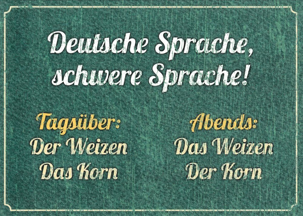Postkarte "Deutsche Sprache, schwere Sprache!", Erwachsene