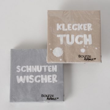 BOLTZE Papierserviette Servietten 2er Set - Kleckertuch & Schnuttenwischer, (40 St)