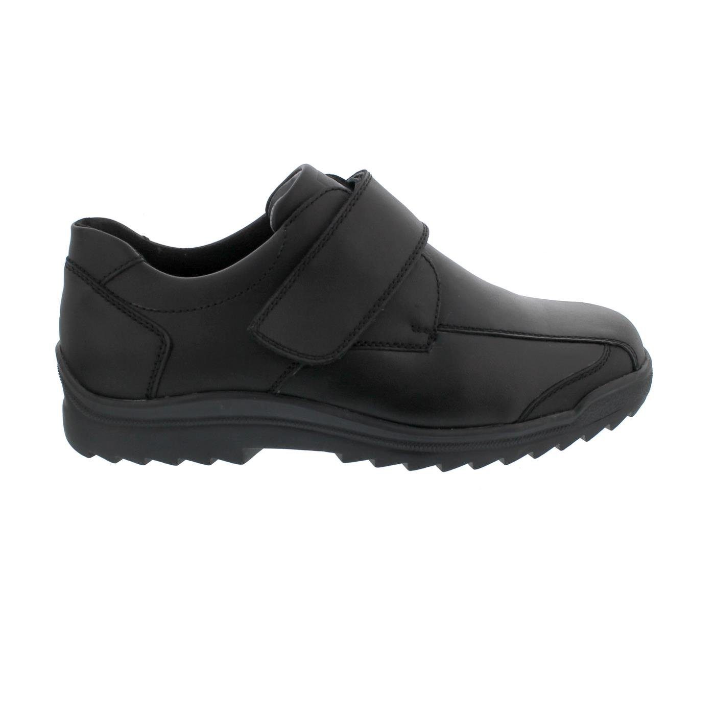 Waldläufer Kai Halbschuh, Palmer (Glattleder) / Stretch, schwarz, Extr Klettschuh