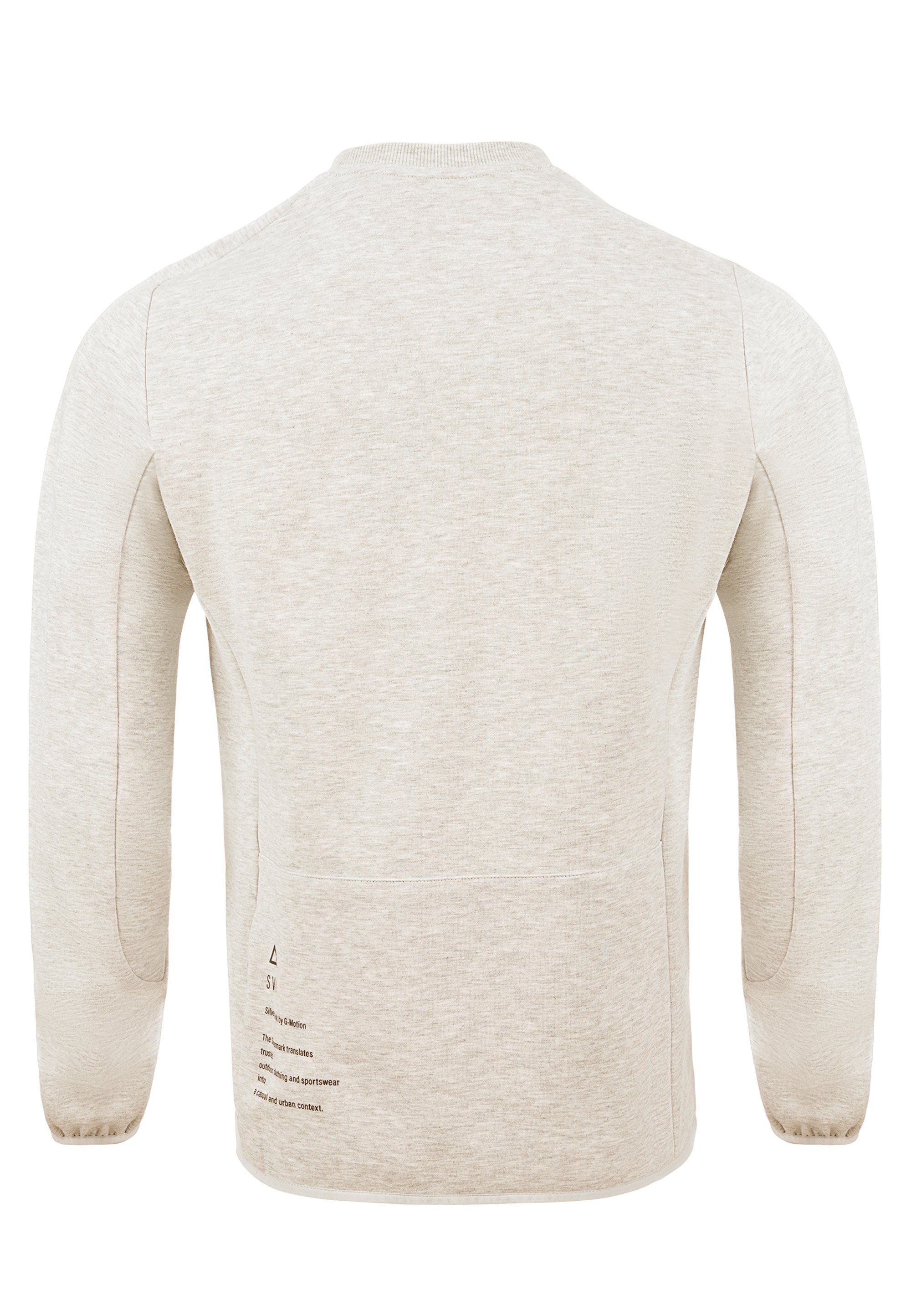 GIORDANO Sweatshirt Silvermark by G-Motion hellgrau praktischen mit Rückentaschen
