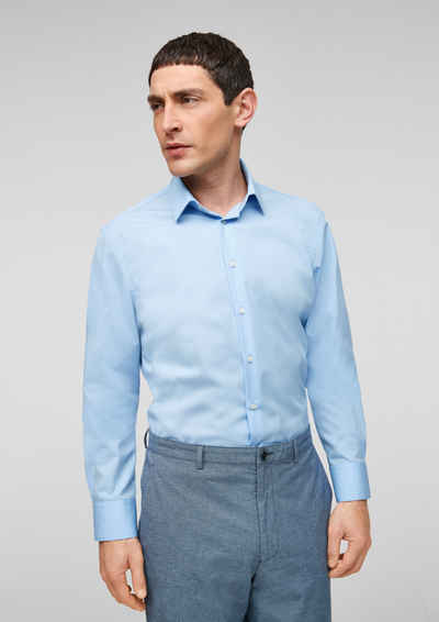 s.Oliver BLACK LABEL Langarmhemd Slim: Hemd mit Kentkragen