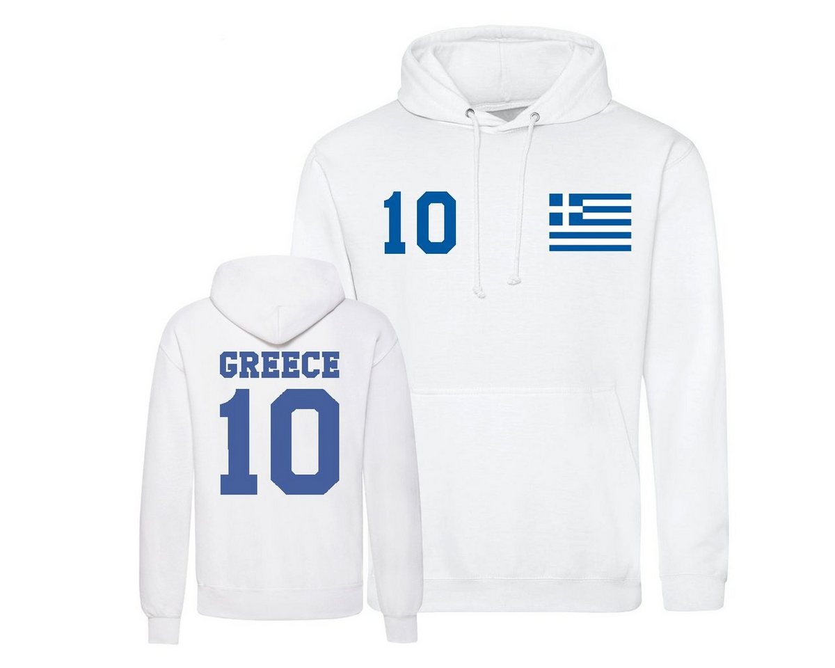 Youth Designz Kapuzenpullover Griechenland Herren Hoodie Pullover im Fußball Trikot Look mit trendigem Frontprint