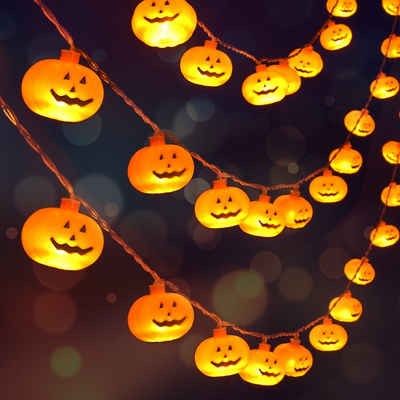 Oneid Lichterkette Halloween lichterkette,2.5M 20 LEDs Halloween kürbis Licht,für deko