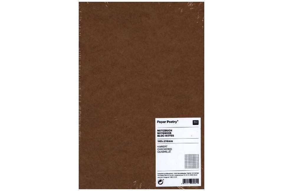 Notizbuch Notizbuch A5 Kraftpapier-Umschlag, kariert