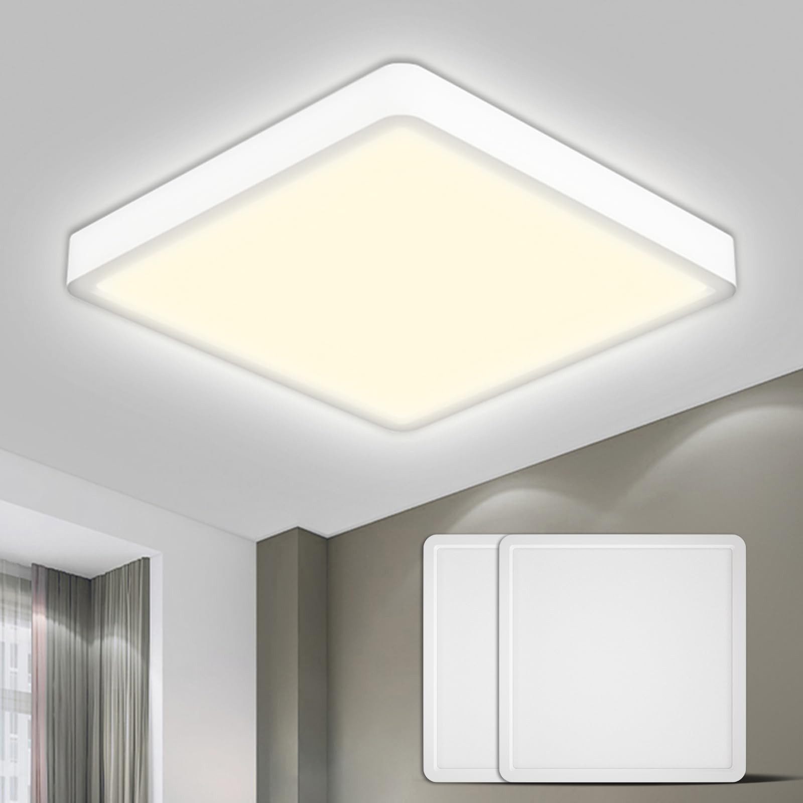 LQWELL Deckenleuchte LED Deckenlampe,Badlampe Quadrat Flach günstig online kaufen