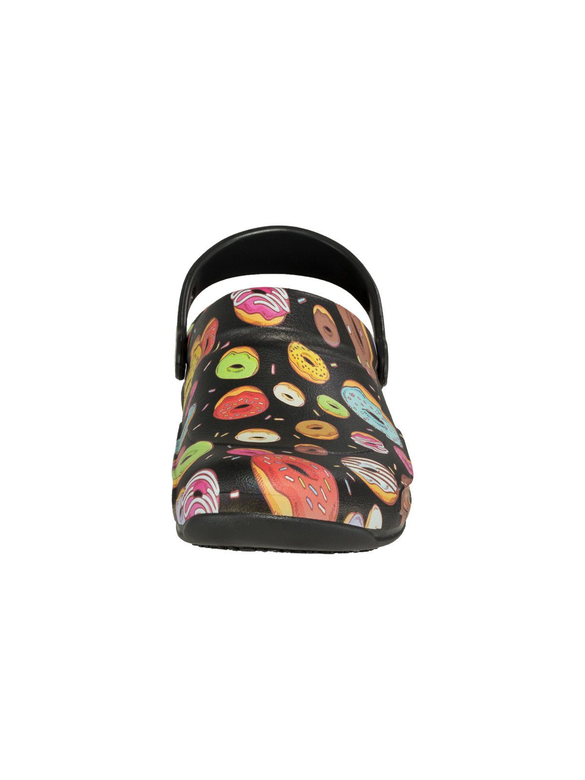 Crocs Crocs Bistro Graphic Clog schwarz mit Donuts Pantolette