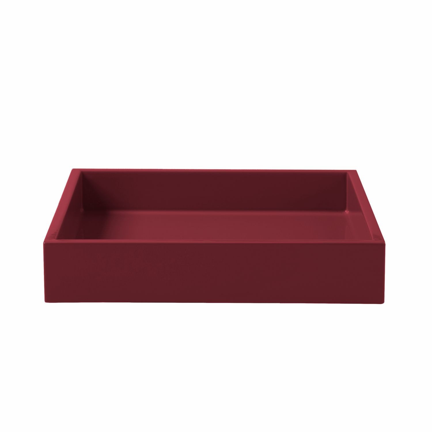 Mojoo Tablett Lux Lacktablett Bordeaux 19 cm, lackiertes MDF-Holz