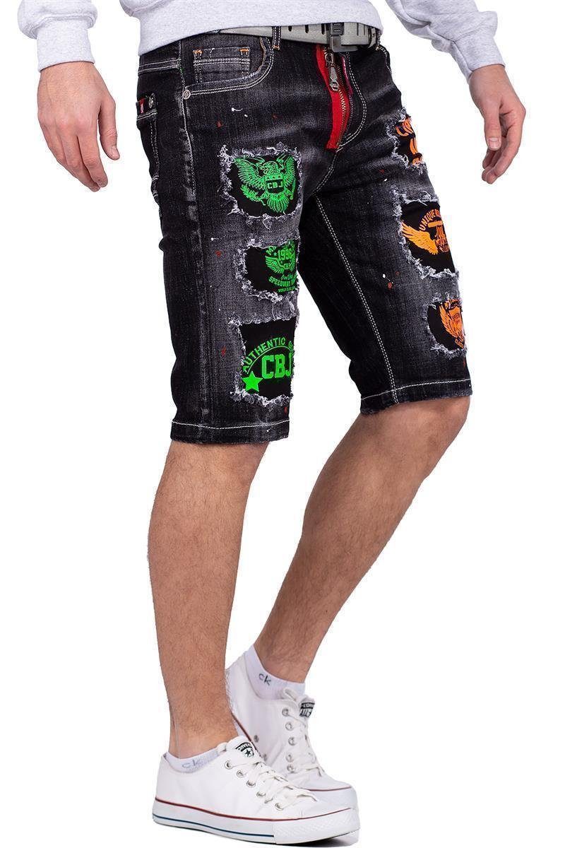 Cipo & Baxx Jeansshorts Kurze Hose BA-CK241 mit coolen Destroyed Effekten