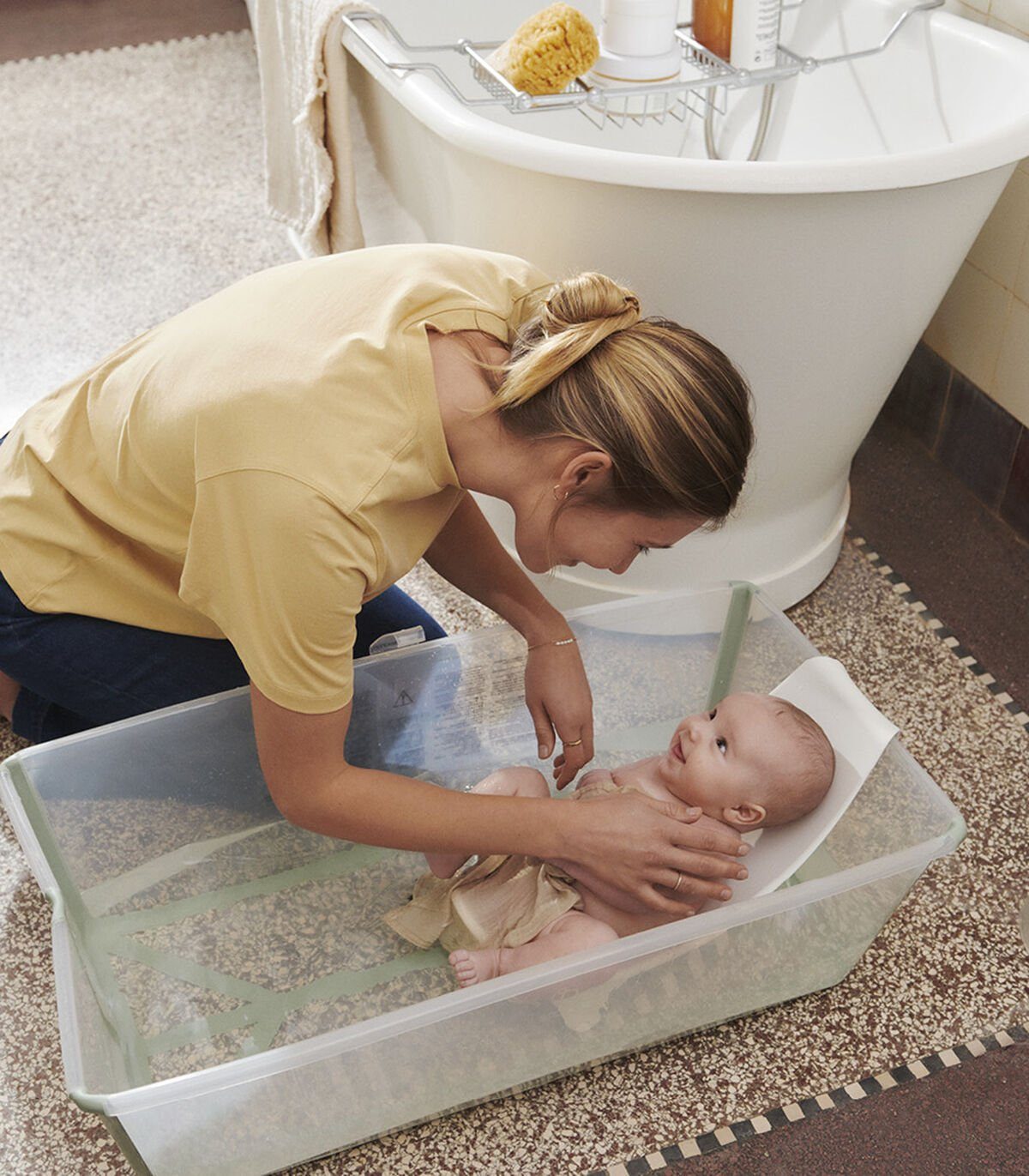 Stokke Babybadewanne Flexi Newborn White Bundle Bath® X-Large Support mit