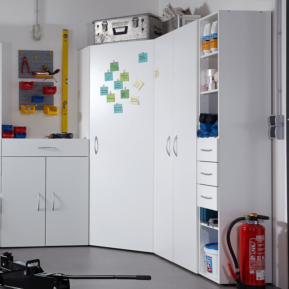 Lomadox Mehrzweckschrank MIAMI-43 weiß, 5 Einlegeböden, ca. 70/185/40 cm – Bild 4 von 4