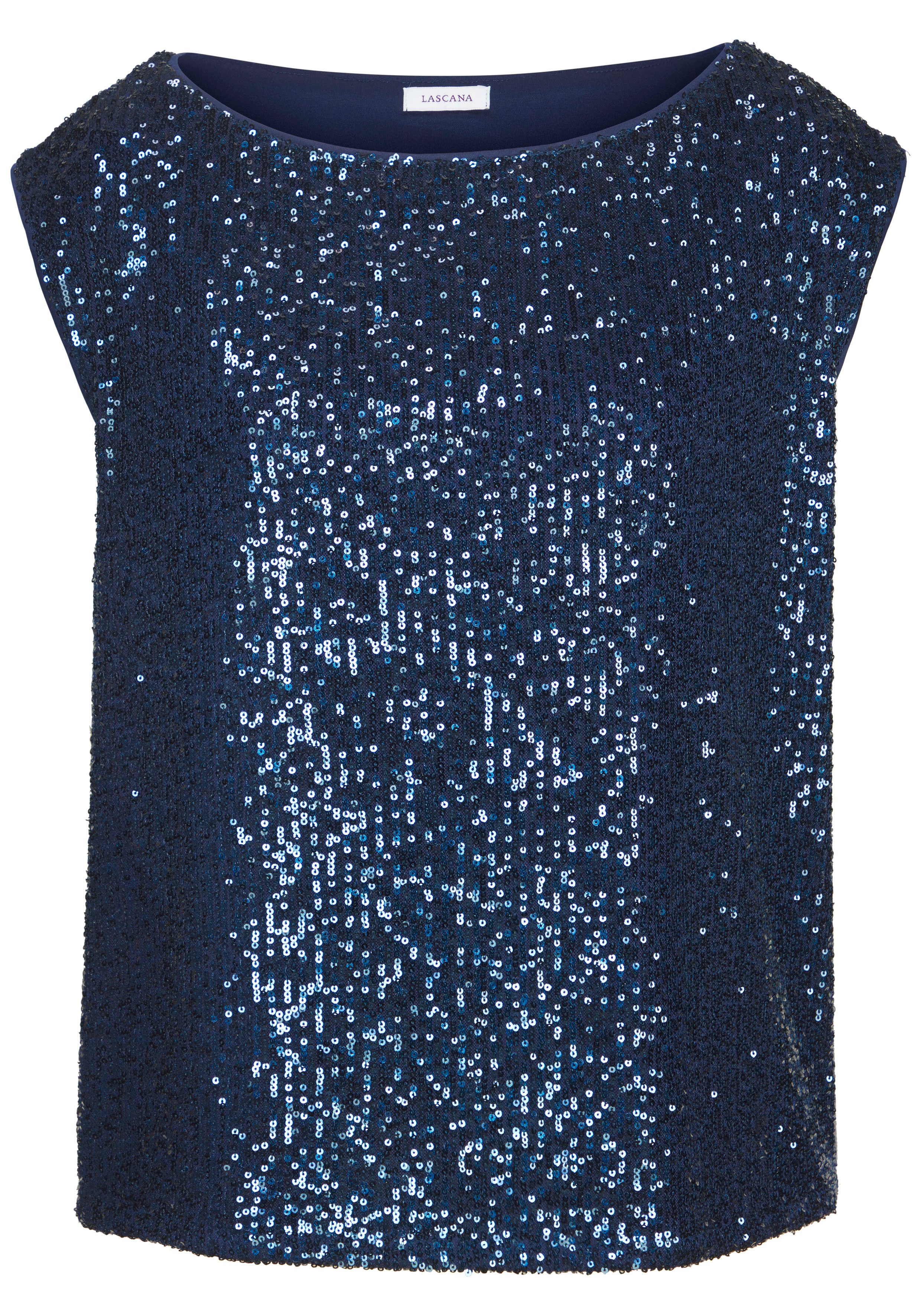 LASCANA Paillettenshirt mit breiten Trägern, Partytop, günstig online kaufen