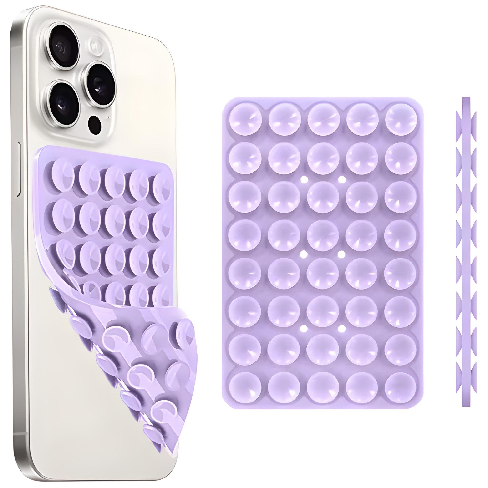 HS.SUPPLY Handy-Halterung Doppelseitiger Silikon-Handyhalter mit Saugnäpfen für iPhone & Android