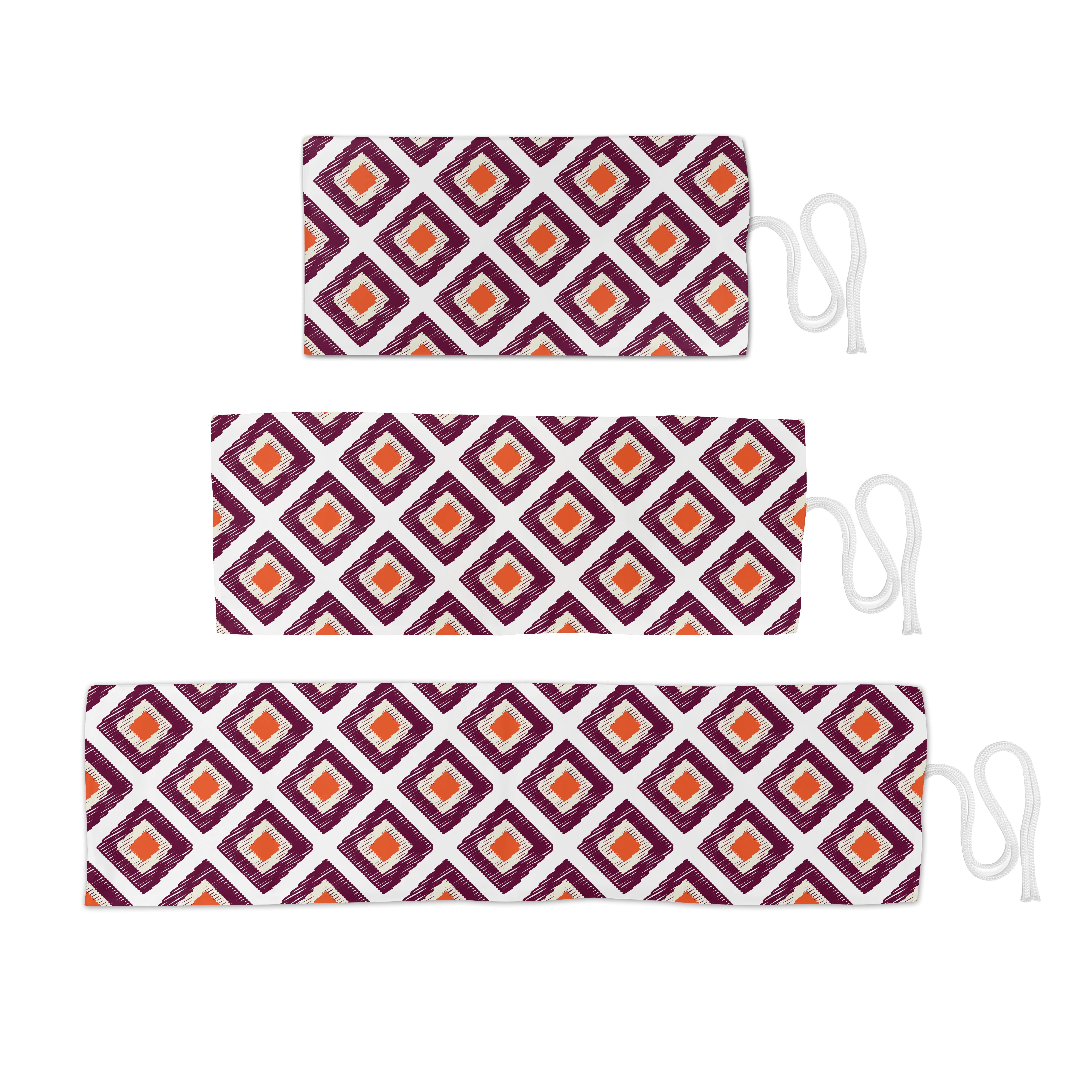 Marigold und Stiftablage tragbar Federmäppchen Weiß Organizer, Geometrisch Plum Triangles Abakuhaus Segeltuch langlebig Grafik-Druck