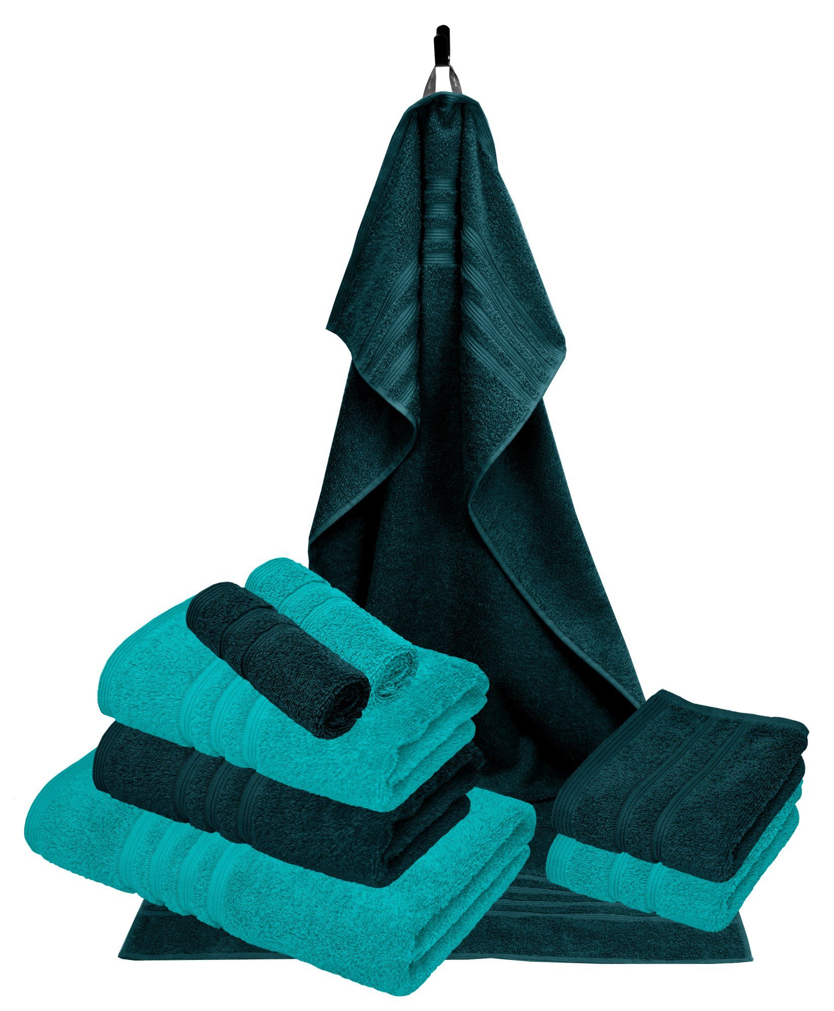 Lashuma Handtuch Handtücher im 8-tlg), Frottee, Opal Badezimmer (Set, grün London, Set - Nautic Sparset