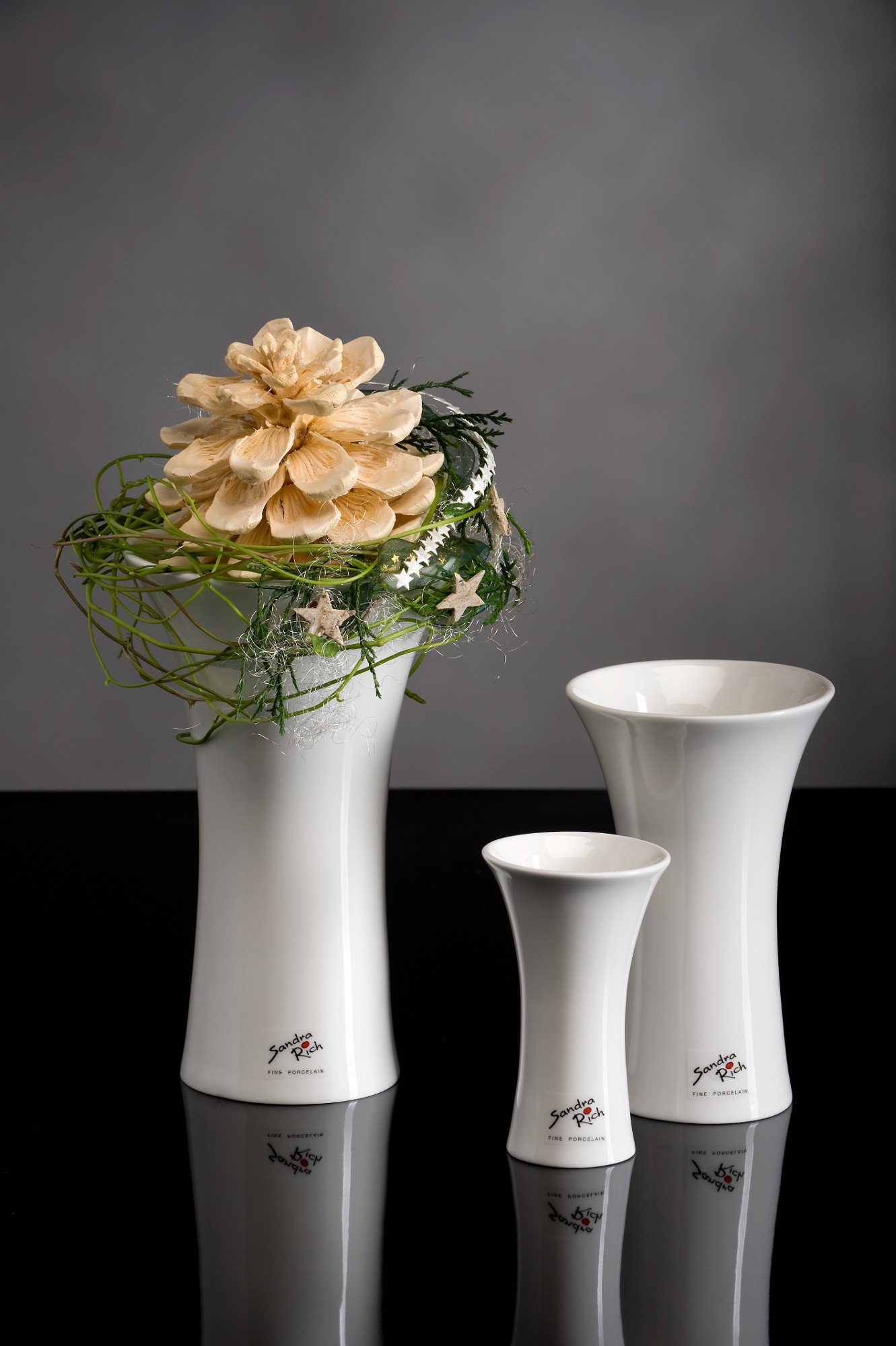 Sandra Rich Dekovase Porzellanvase Tulip konkav günstig online kaufen