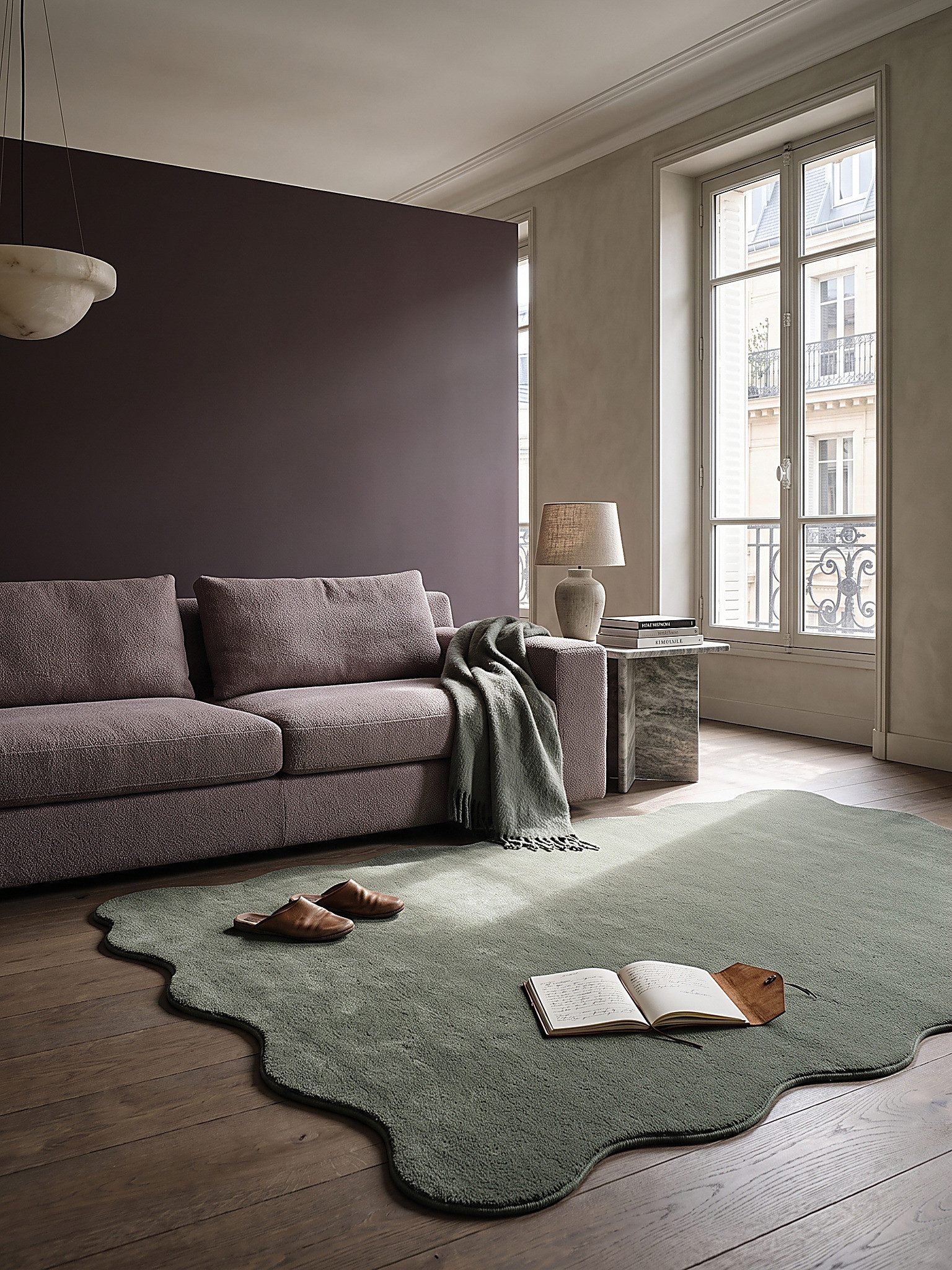 KADIMA DESIGN Teppich TIRSO Teppich Hochflor Waldgrün 120x160 Uni Polyester Antirutsch, Rechteckig, Höhe: 18 mm, Trittschalldämmend, Strapazierfähig, Farbecht,  – Bild 4 von 4
