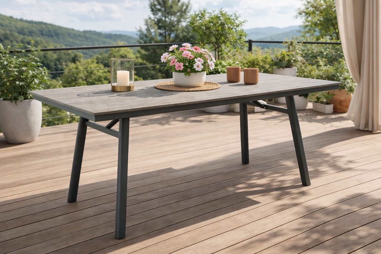 Destiny Esstisch SAN MARINO Tisch, rechteckig 180x90x74cm, anthrazit