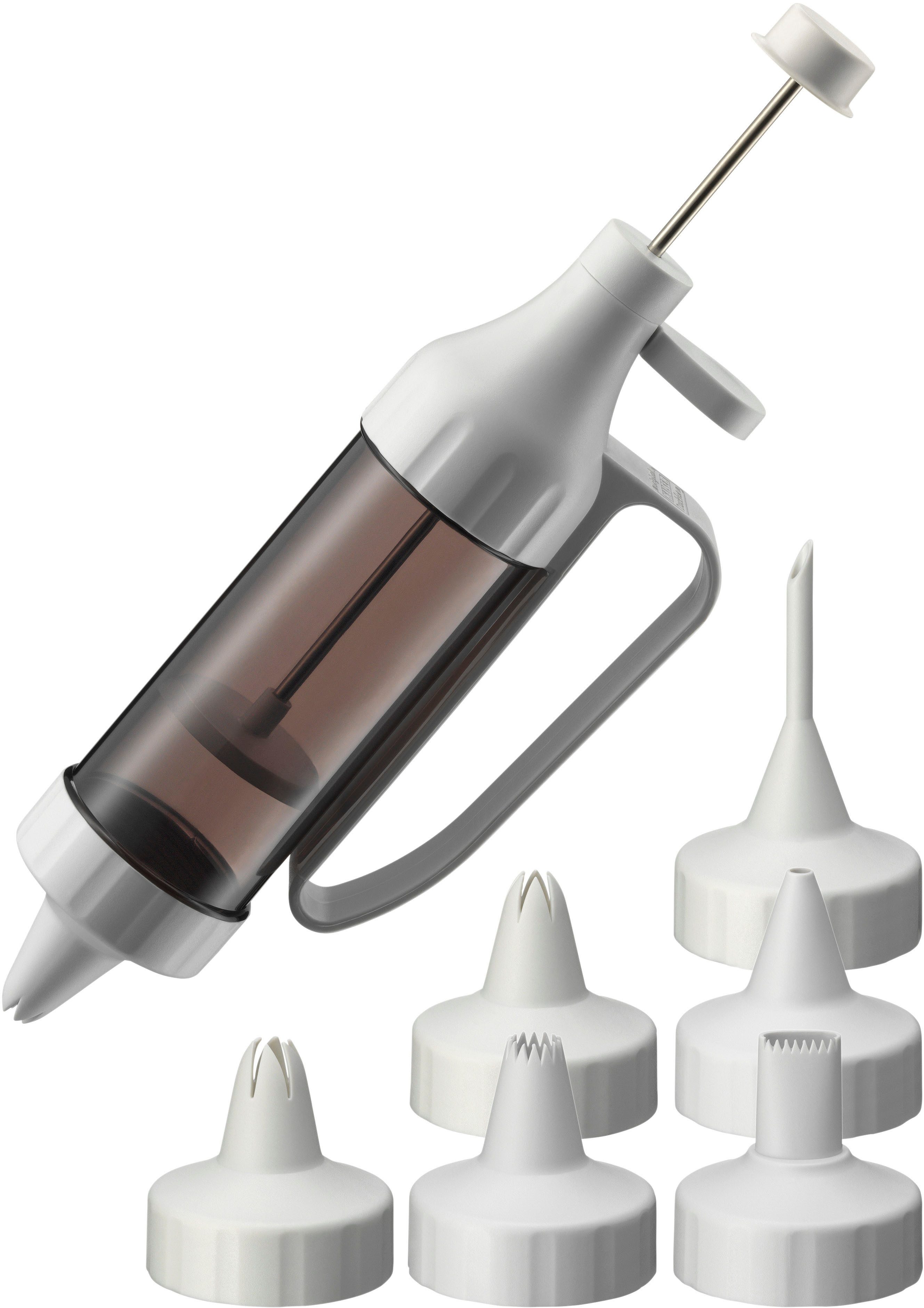 Kaiser Формы для выпечки Gebäckpresse Inspiration, (Set, 8-tlg), Garnierspritze, transparenter Behälter, 7 Spritztüllen