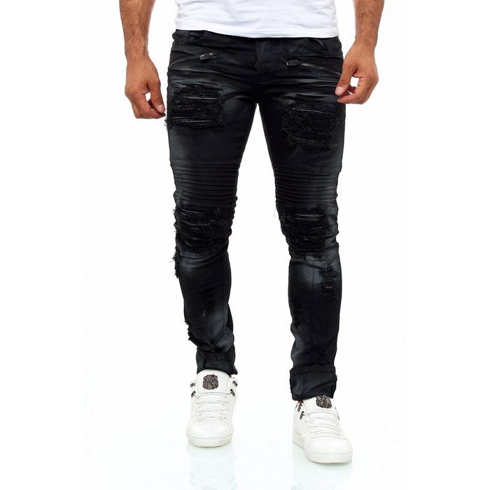 KINGZ Slim-fit-Jeans im angesagten Destroyed-Look