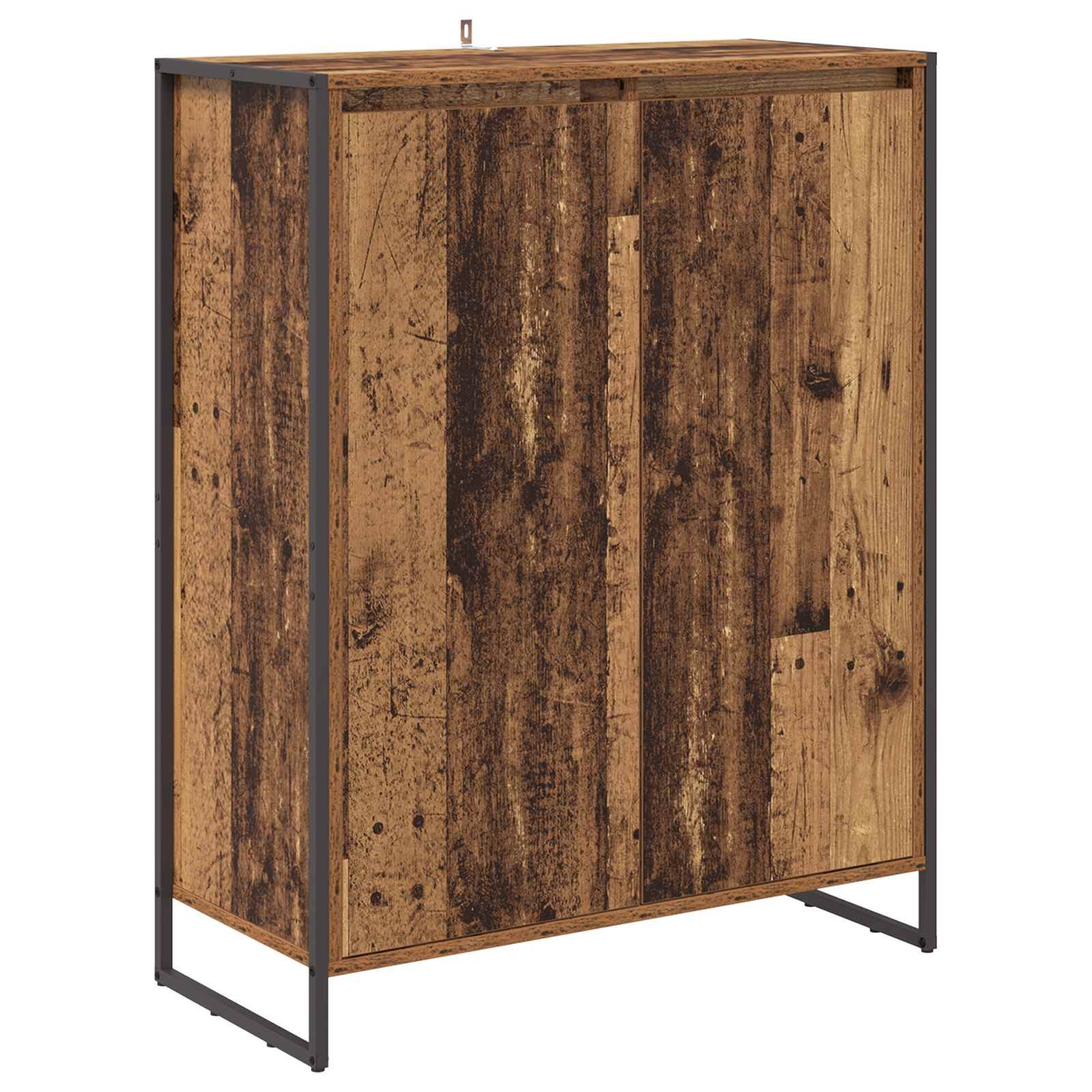 vidaXL Schuhschrank Schuhschrank mit Tür Altholz 79 x 36 x 100 cm Holzwerkstoff (1-St)