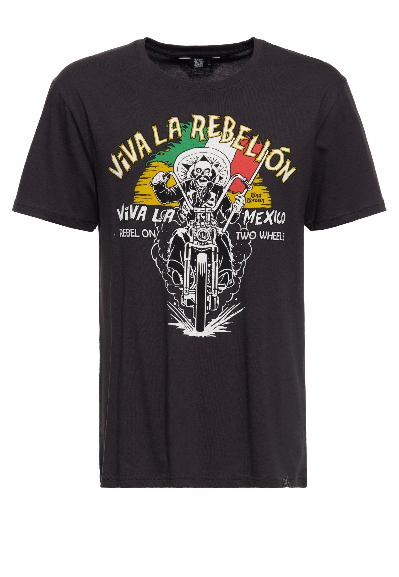 aus Print T-Shirt KingKerosin rebelion Viva mit la Baumwolle
