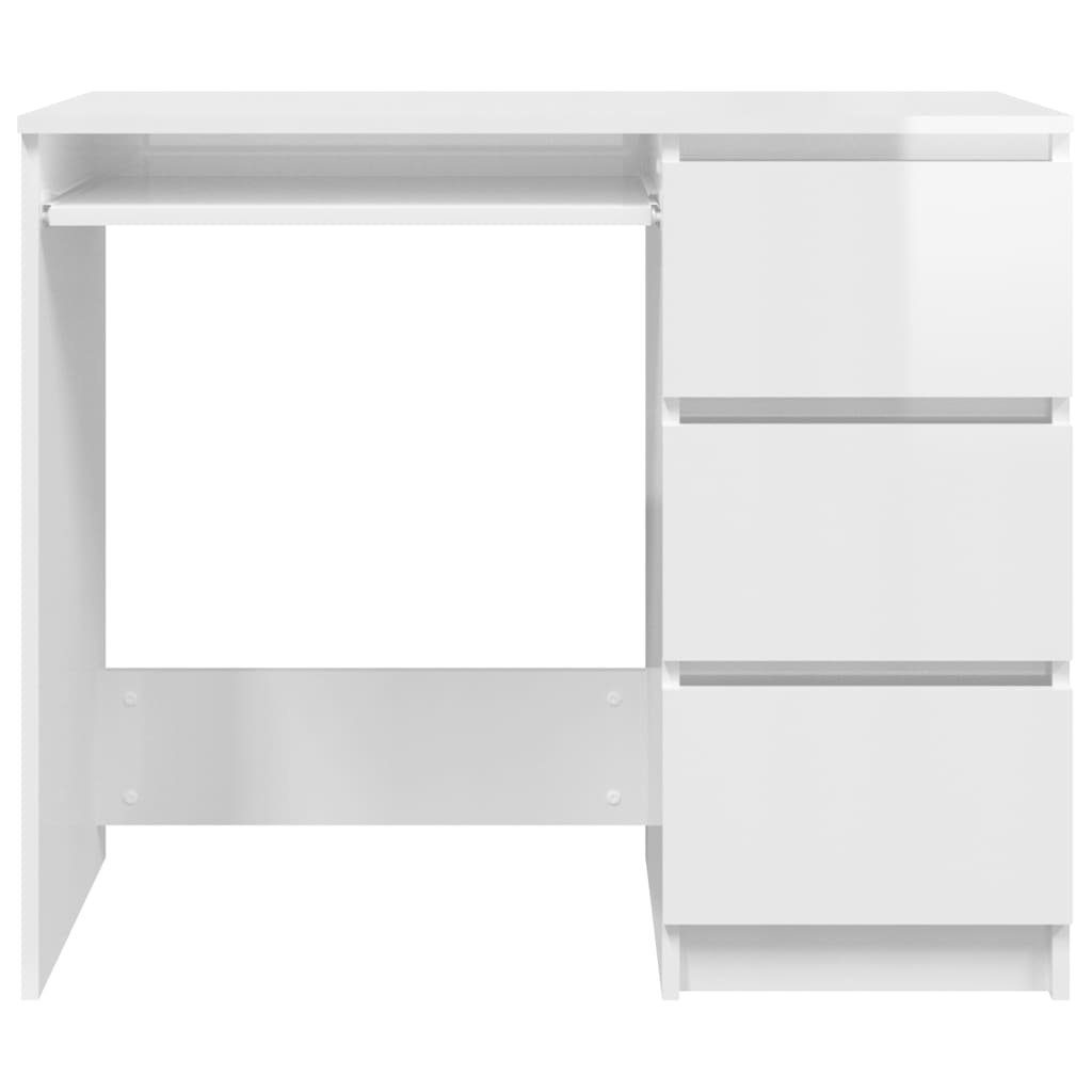 Hochglanz-Weiß Hochglanz-Weiß Hochglanz-Weiß Schreibtisch cm Holzwerkstoff 90x45x76 | vidaXL Schreibtisch