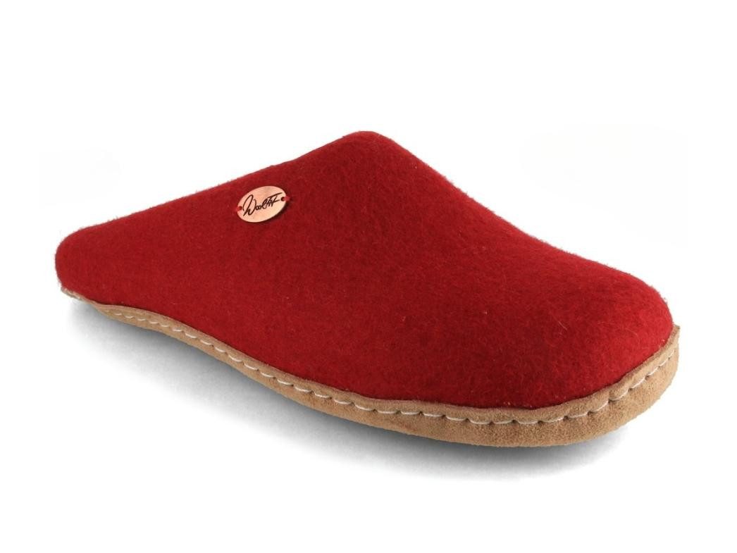 WoolFit Filz Puschen Tibet Hausschuh handgefilzt ohne Fersenrand