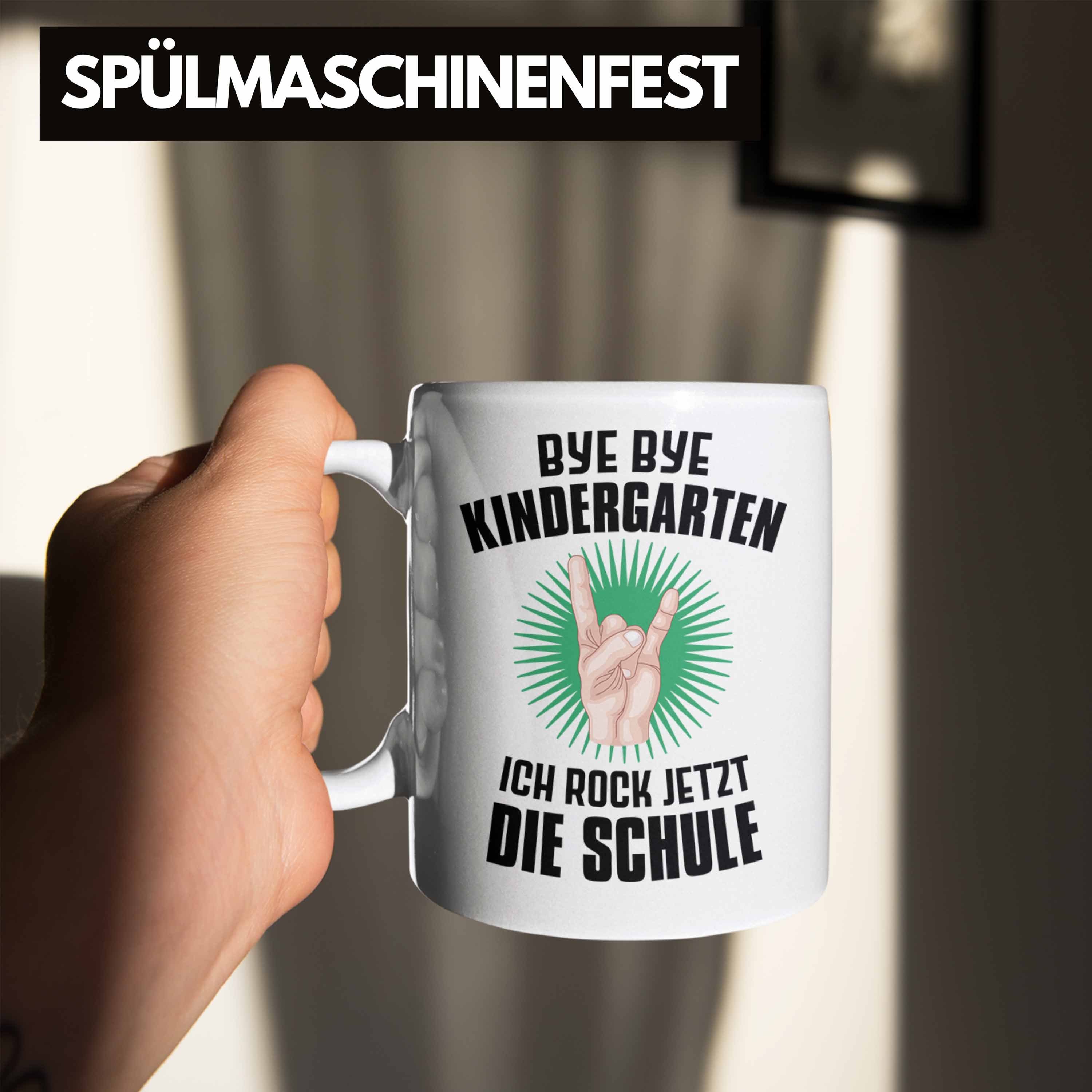 Einschulung Schultüte Schulanfang Die 1. Trendation Schule Schulstart Trendation Füllung 2022 Tasse Tasse Schulkind für Geschenkidee Weiss Rocke Schuleinführung Junge - Schultag Jetzt Geschenk