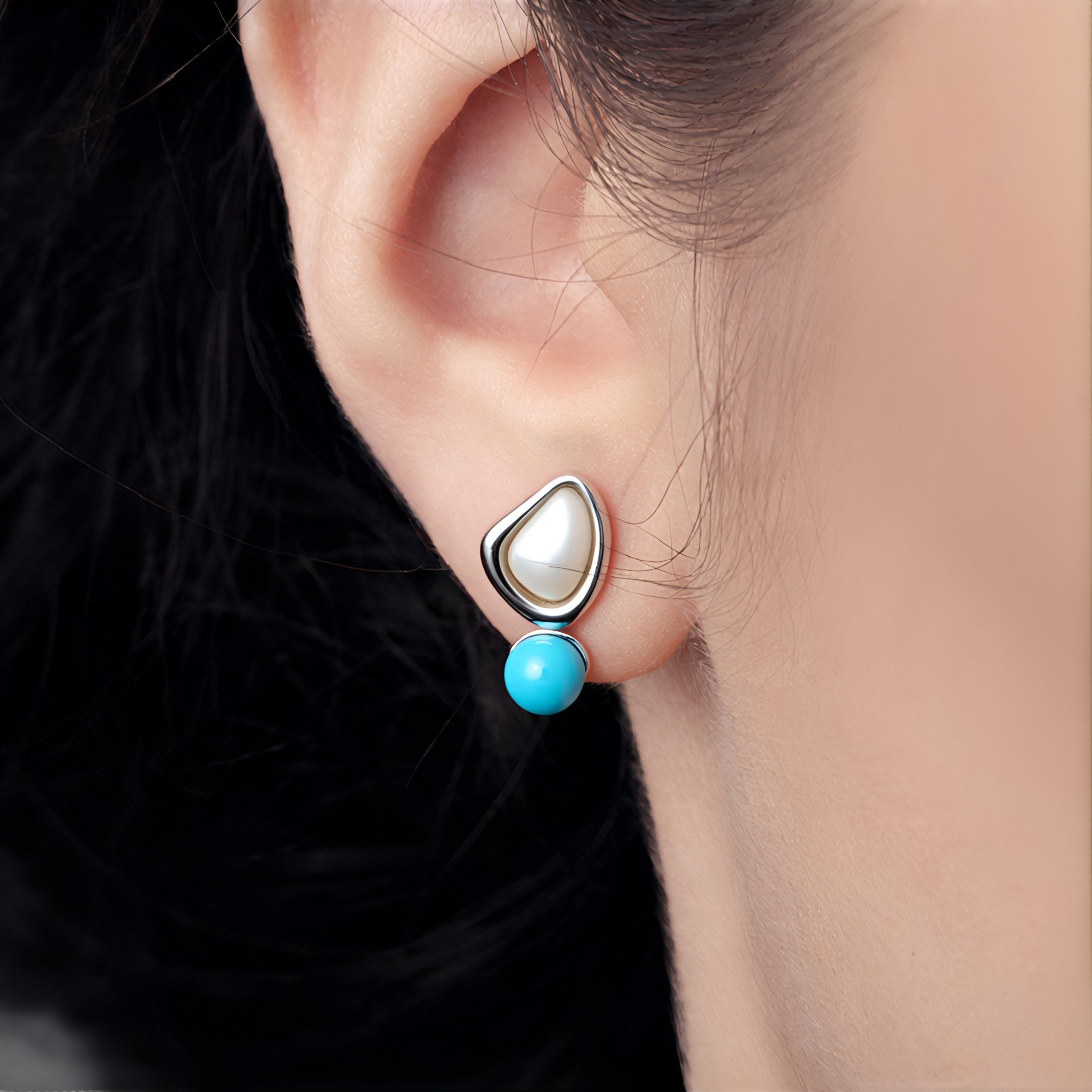 Cavill Ohrring-Set Cavill 925 Silber Ohrstecker mit 1,4 ct Türkis & Perlmut günstig online kaufen