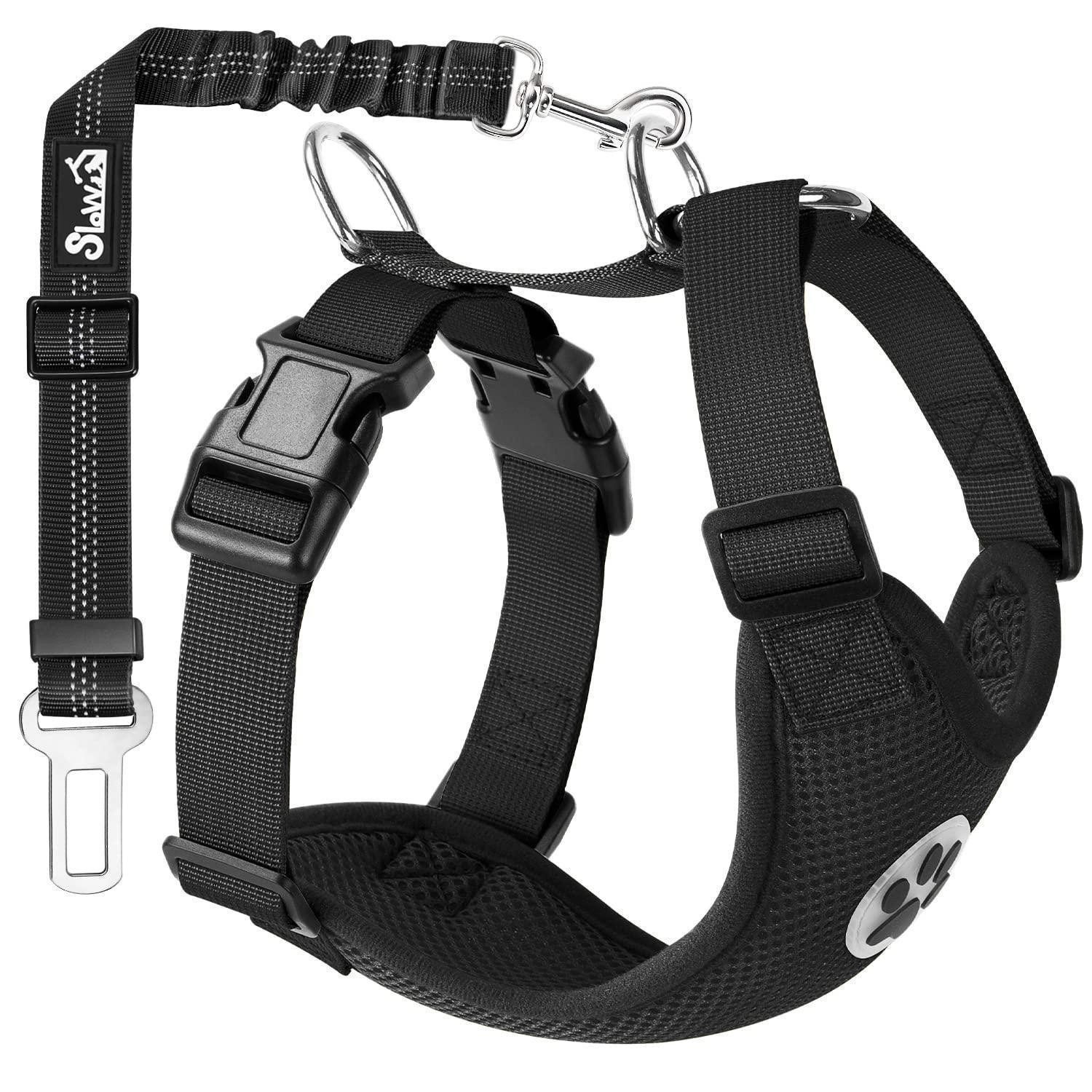 LuxusKollektion Autohundegeschirr Hundegeschirr mit Sicherheitsgurt XXS Schwarz, Textil