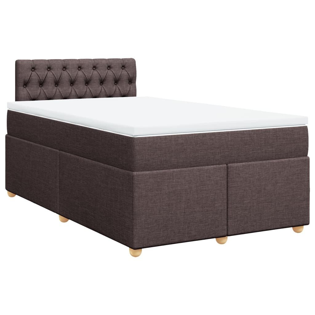 Bett Boxspringbett mit Matratze Dunkelbraun 120x200 cm Stoff