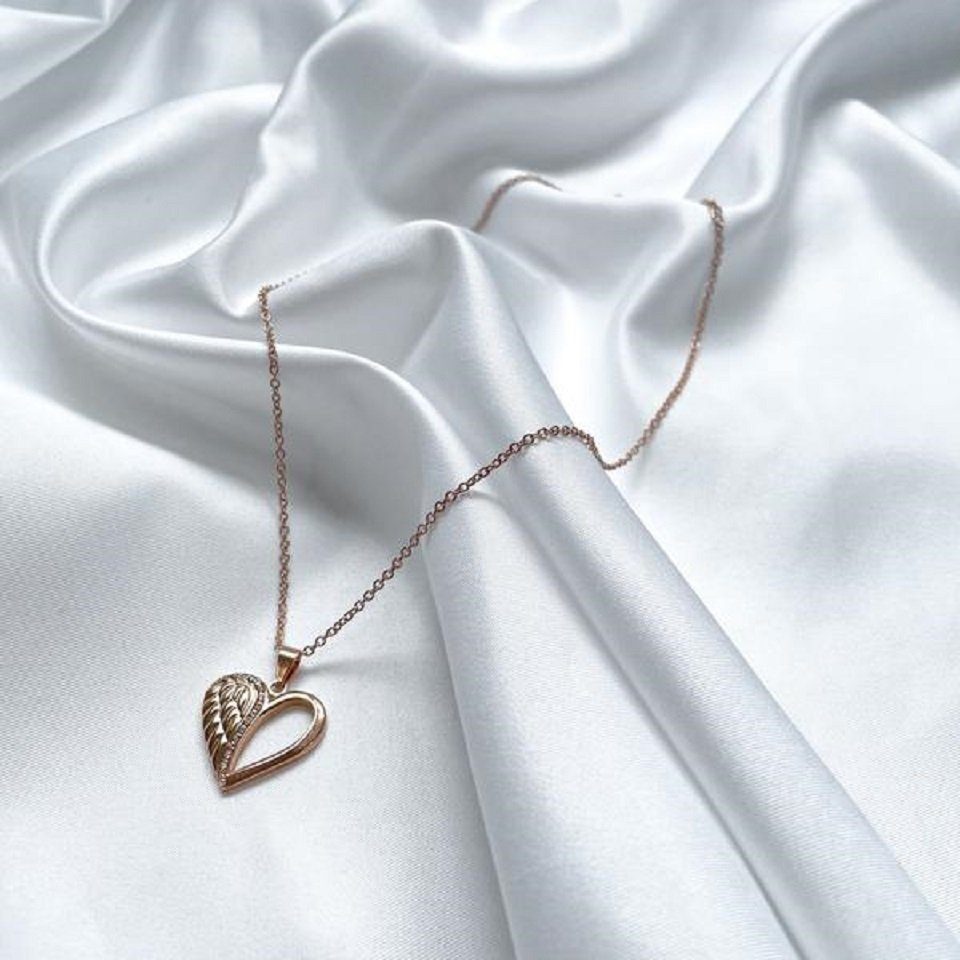 GOLDKLEIN Edelstahlkette Edelstahl Schmuck Engel Herz günstig online kaufen