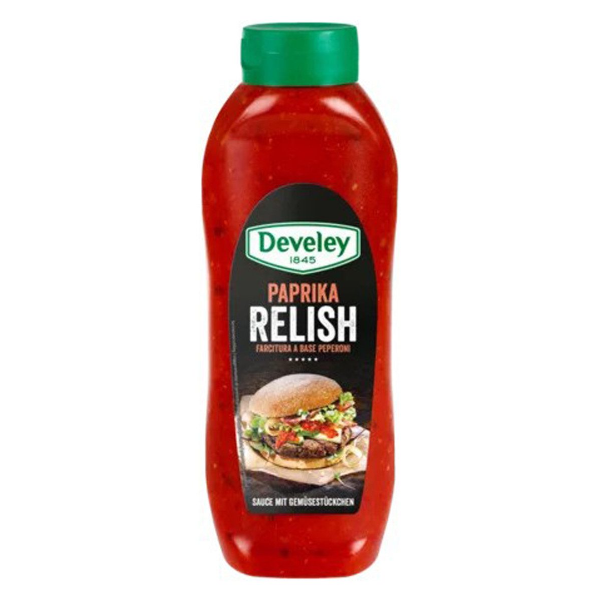 Develey Saucen, Develey Paprika Relish Sauce mit feinen Gemüsestückchen 875ml