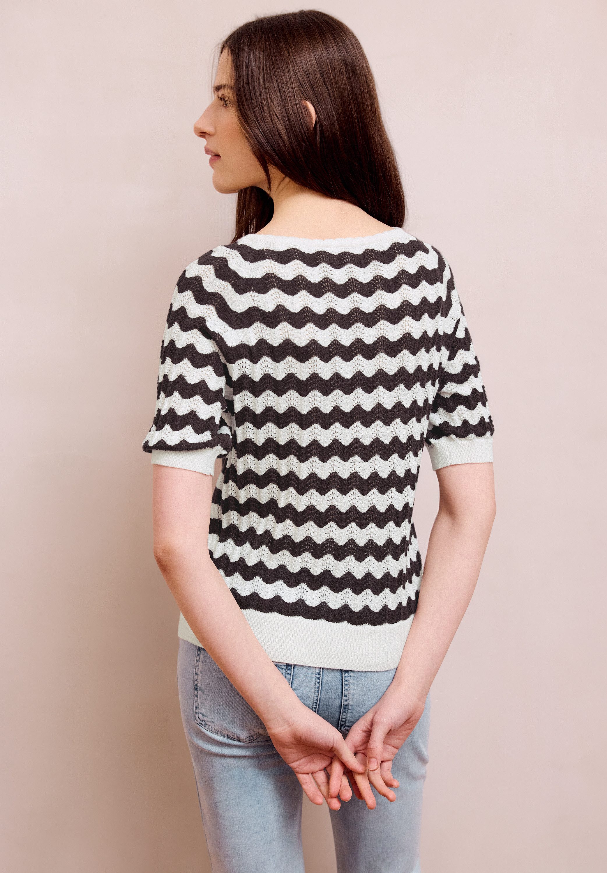 STREET ONE STUDIO Rundhalspullover mit Strick-Detail günstig online kaufen