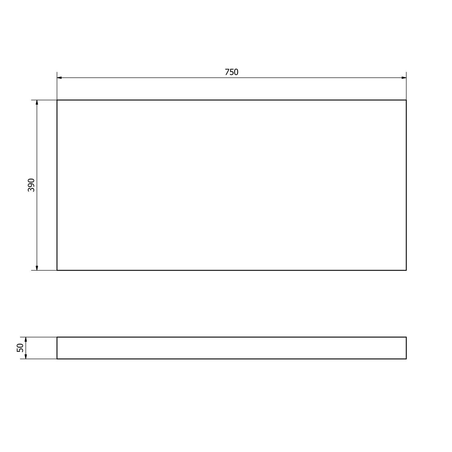 Sapho Waschtischplatte AVICE Waschtischplatte 75x39cm, Stärke 5cm, grauer Stein, Sapho-AV7710