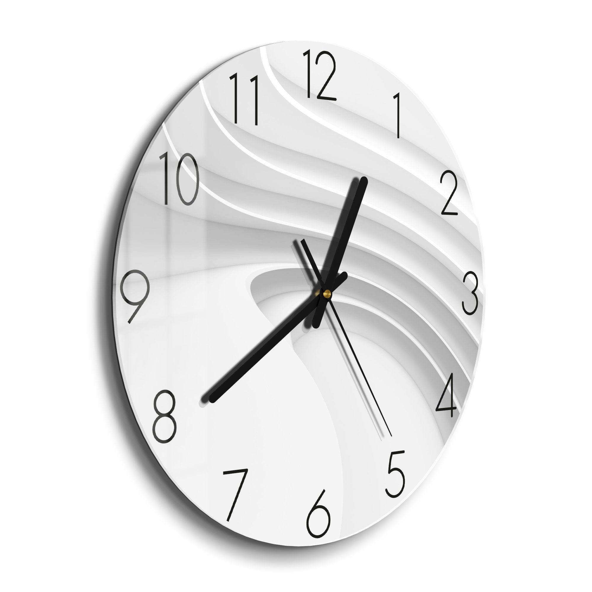 DEQORI Wanduhr 'Fließende Lamellenlinien' (Glas Glasuhr günstig online kaufen