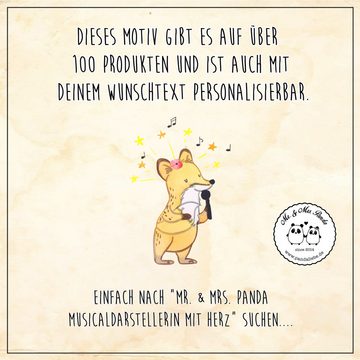 Mr. & Mrs. Panda Grußkarte Musicaldarstellerin Herz - Grau Pastell - Geschenk, Kollegin, Geburts, Hochglänzende Veredelung