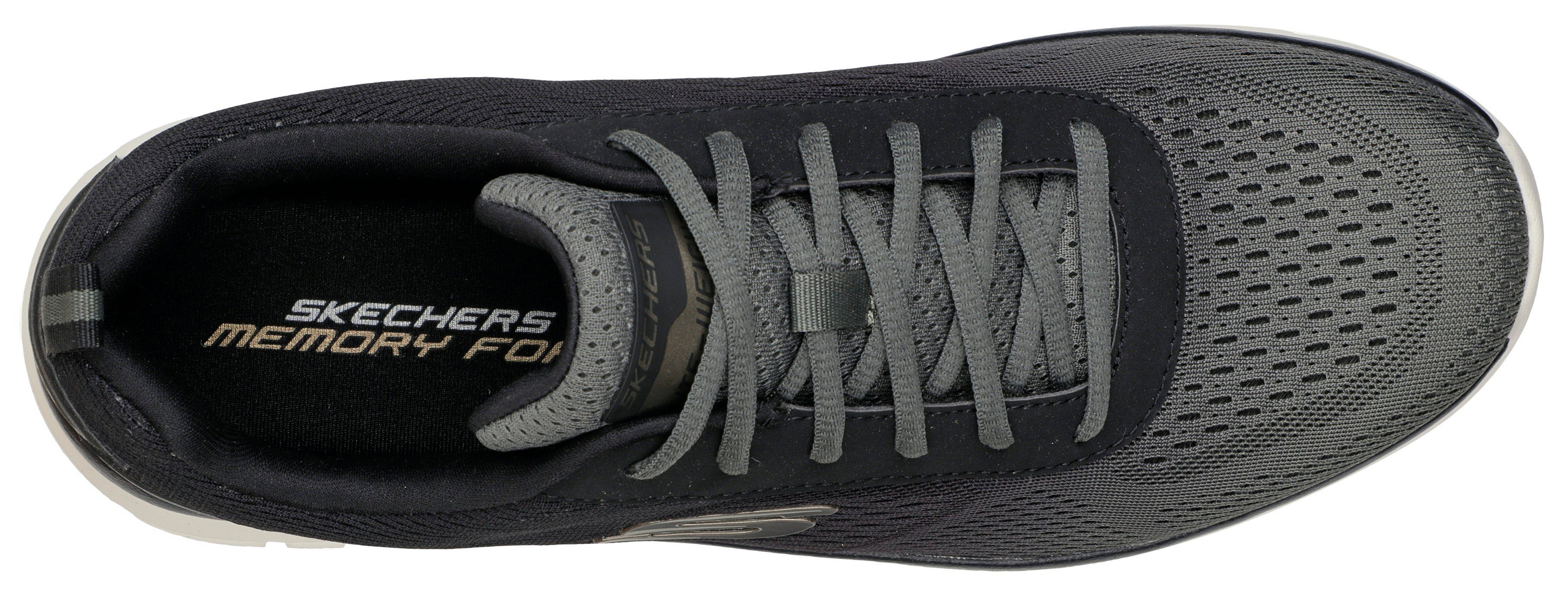 Kontrast-Details dezenten TRACK Sneaker olivgrün-schwarz Skechers mit