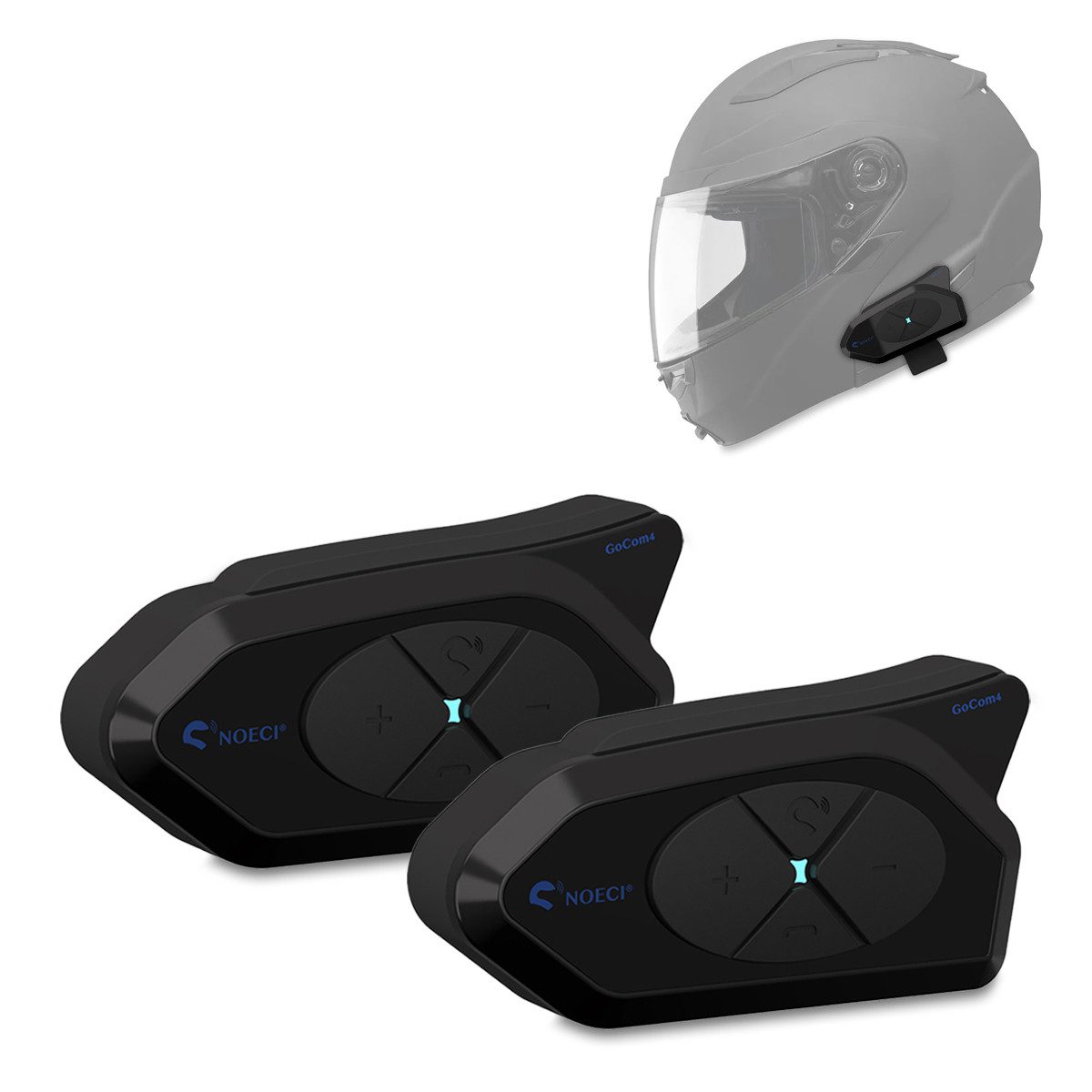 Tourtecs Funkgerät 2x Intercom Motorrad Bluetooth Kommunikationssystem GoCom4 IP65