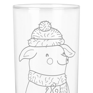 Mr. & Mrs. Panda Glas 400 ml Schwein Glühwein - Transparent - Geschenk, Advent, Trinkglas, Premium Glas, Unikat durch Gravur